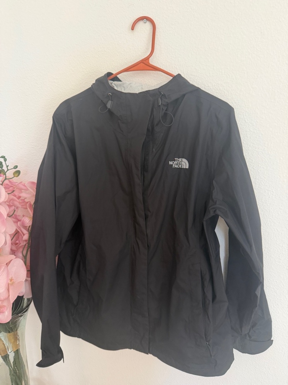 The North Face Black Hooded Rain Shell Jacket